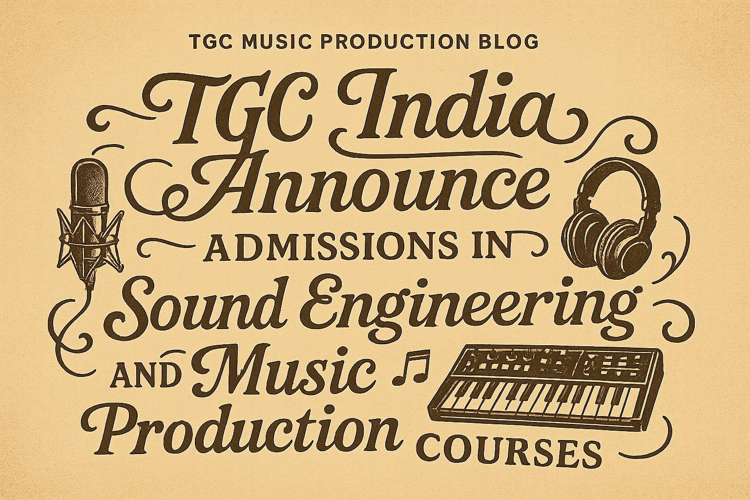 TGC India Announce Admissions in Sound Engineering and Music Production Courses
